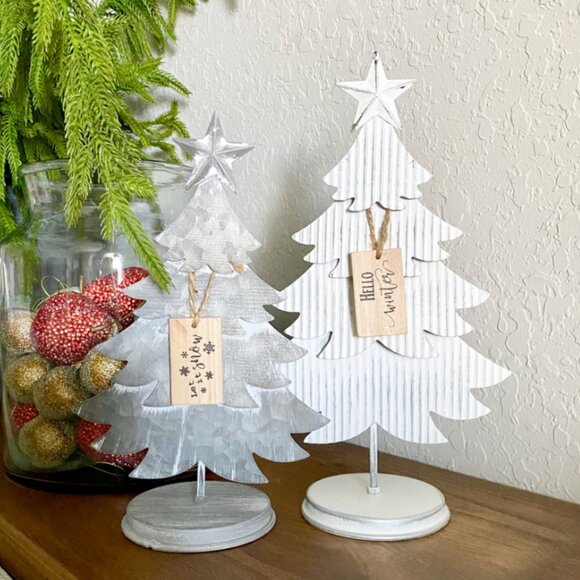 Set/2 Metal Trees on Stands - Picture 2 of 2